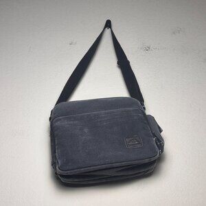 VTG Satchel Jean Denim Black Faded Grey Canvas Messenger Bag Shoulder Crossbody